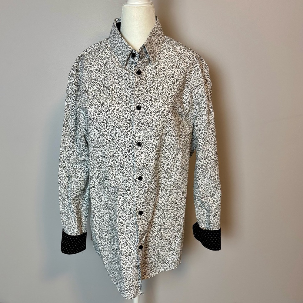 English Laundry Black and White Floral Shirt